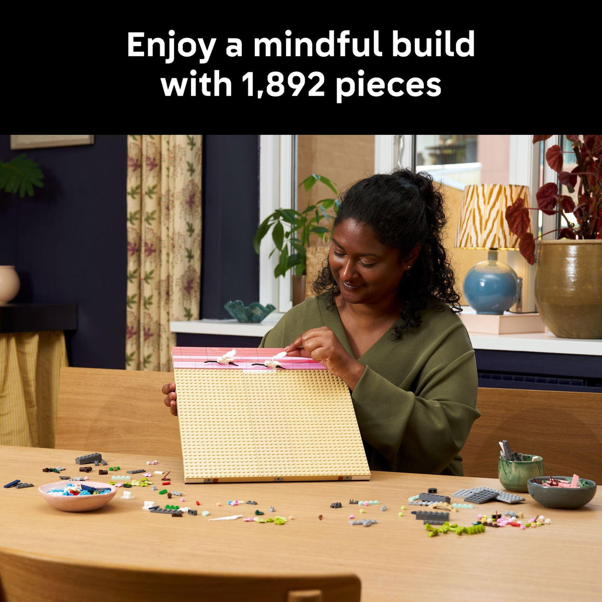 LEGO Art Japanese Cherry Blossom Landscape Building Set for Adults - Room Decoration & Gift for Women & Men, Ages 18+ - Framed Wall Decor, Stand or Hang to Display - 31218