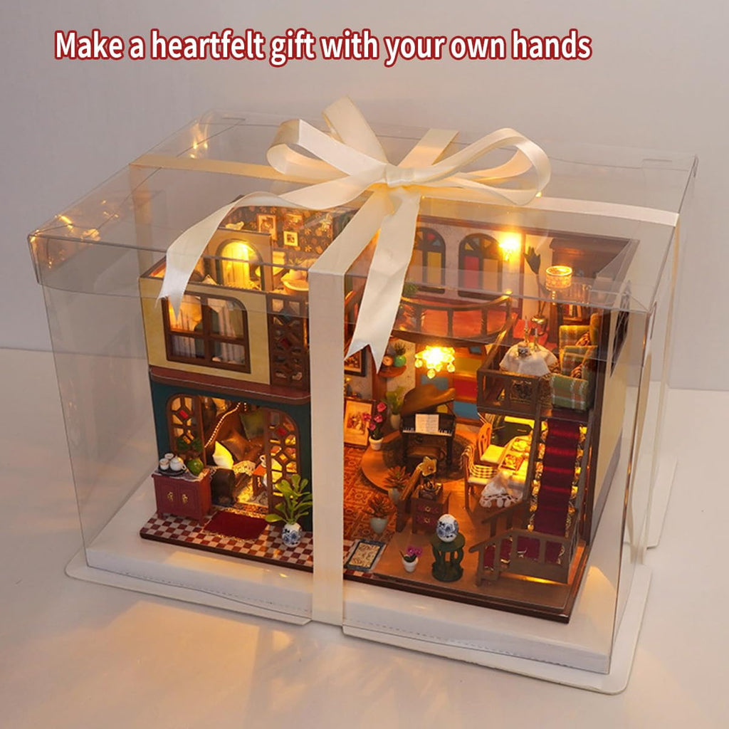 DIY Miniature House Kit, Mini Dollhouse Architectural Model, 3D Puzzles for Adults and Teens, Gifts for Friend and Parents