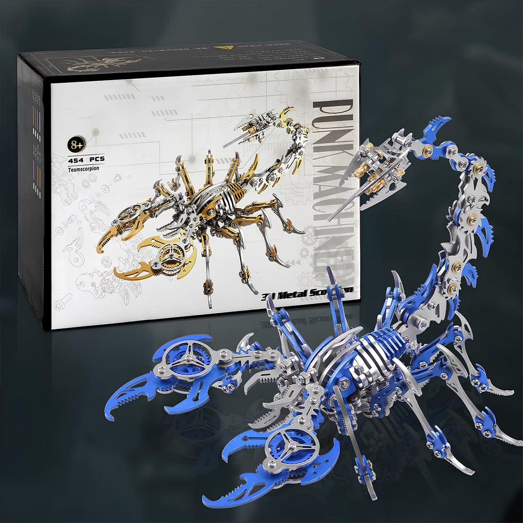Metalkitor Scorpion 3D Metal Puzzle Kit - 454 Pcs, Mechanical Model for Adults/Teens, Golden, Ideal Gift & Decor