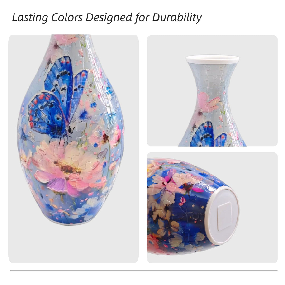 3D Puzzle Vase for Adults, Creative Vase Puzzle for Flowers(Secret Butterfly)