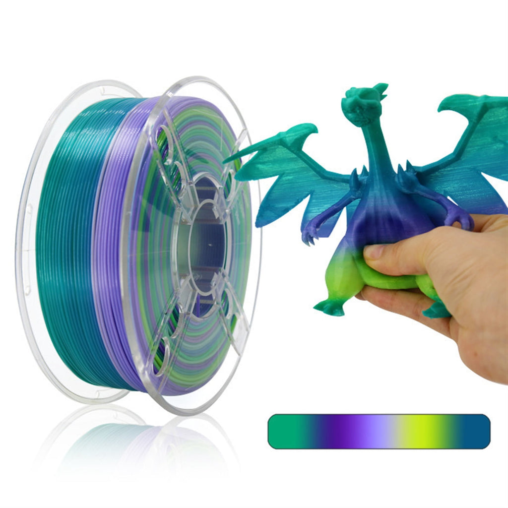 3D Printer Filament Silk Multicolor TPU 1.75mm Filament Gradient Color Change 1kg Spool for 3D Printing