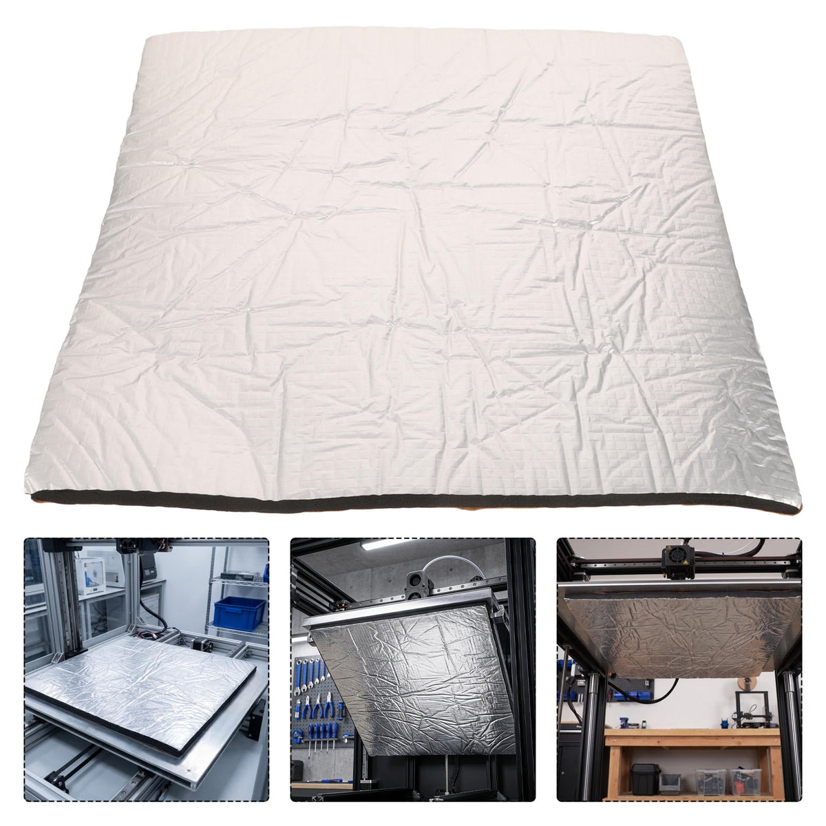 WRISTBIQUE Wristbique Plated Silver Insulation Sheet for 3D Printer Heatbed Reduce Heat Loss