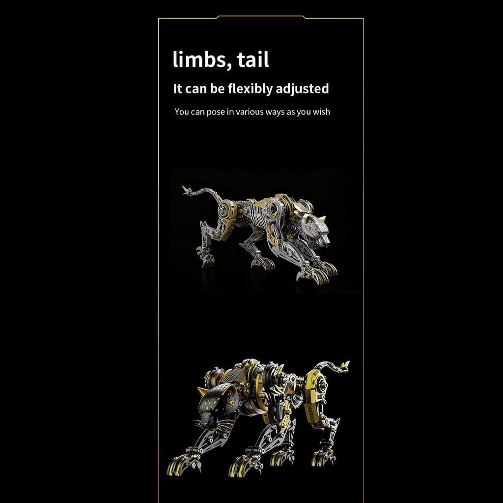 3D Metal Puzzle Leopard Hunter 304 High 506 PCS, Steampunk Mechanical Model Kit With DIY Assembly, Home Display Desk Decor For Adult Collectors And Creative Gifts