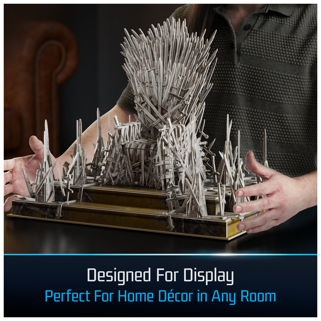 4D Build, Game of Thrones Iron Throne 3D Puzzle Model Kit with Stand