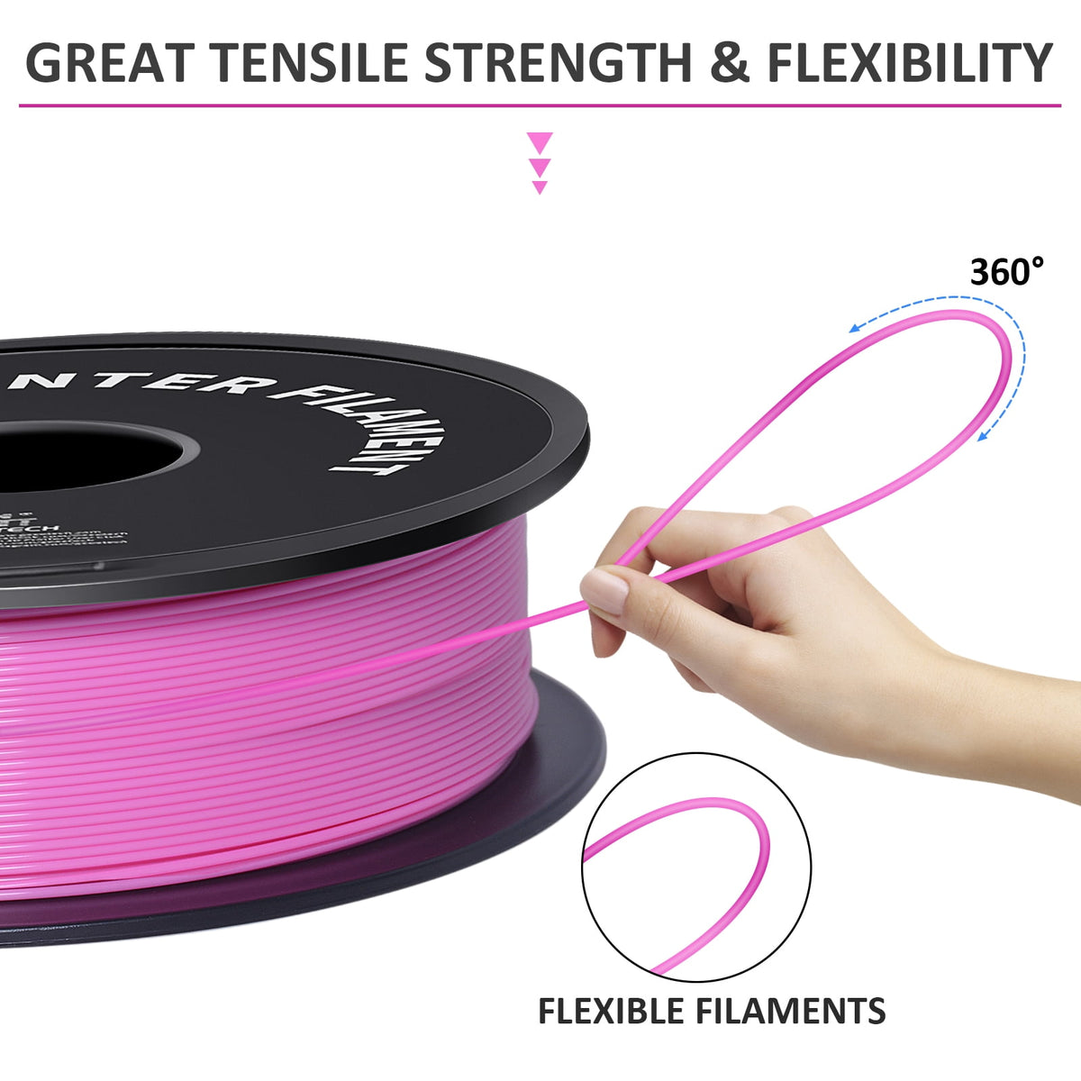 GEEETECH 3D Printer New Pink PLA Filament 1.75mm 1kg Spool (2.2lbs),Dimensional Accuracy +/- 0.03mm