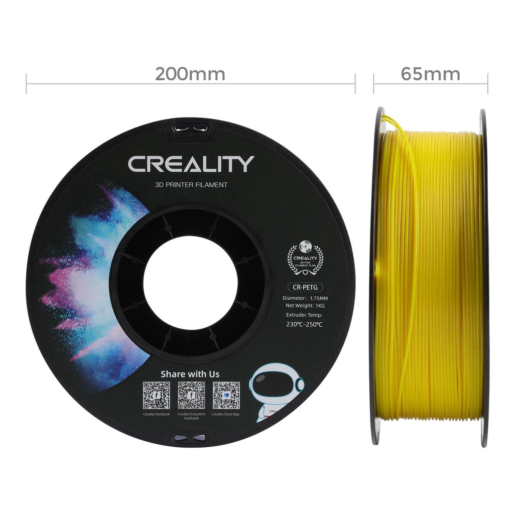 Creality PETG 3D Printer Filament 1.75mm 1kg/2.2lbs Non-Toxic Strong Toughness Filament Accuracy +/-0.02mm, White