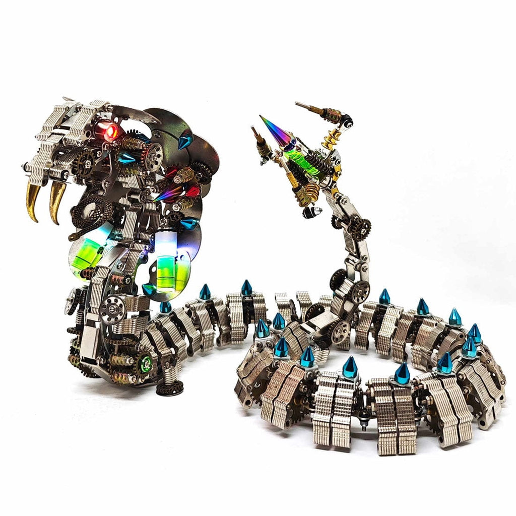 3D Metal Puzzle Cobra Realistic 1000+ PCS, Steampunk Mechanical Model Kit With DIY Assembly, Home Display Desk Decor For Adult Collectors And Creative Gifts