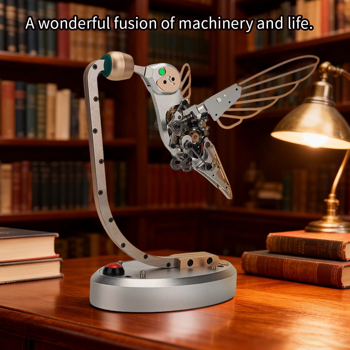 Hummingbird 3D Metal Puzzle for Adults, Mechanical Dynamic Bird Metal Model Kit with Transmission Mechanism, DIY Assembly Bionic Bird 3D Puzzle Jigsaw Animal, Semi-Finished