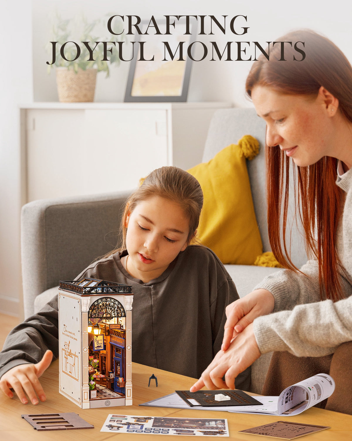 Rolife Book Nook 3D Jigsaw Puzzle Wooden Model Building Kit Decorative Bookend Stand DIY Bookshelf Insert Decor Gift for Teen Adults,Arcade Dating