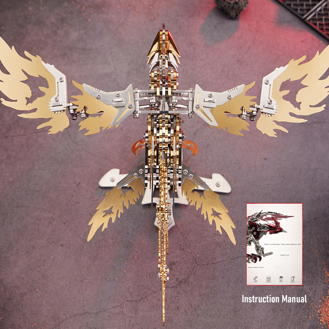 3D Metal Puzzle Phoenix 358 PCS, Steampunk Mechanical Model Kit With DIY Assembly, Home Display Desk Decor For Adult Collectors And Creative Gifts