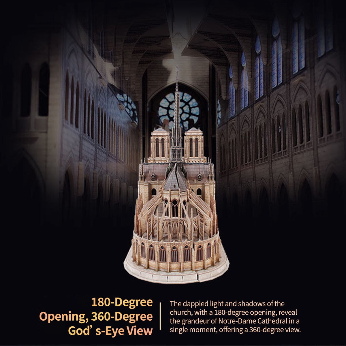 3D Wooden Puzzle Tower Of Dragon Rest Gothic Steampunk Castle, 142 PCS, DIY Assembly Moving Animal Model Kit For Adult Collectors, Home Decor And Creative Gifts