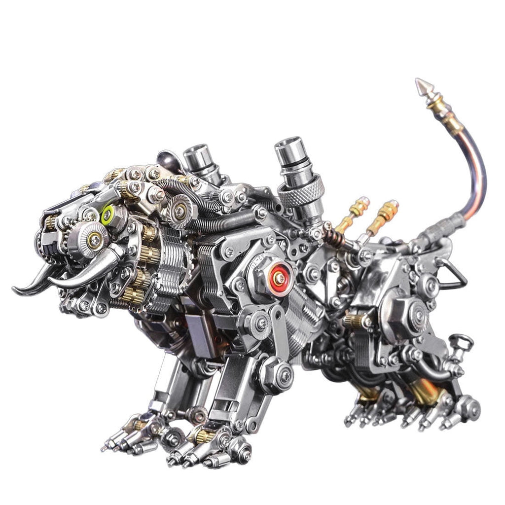 3D Metal Puzzle Colorful Bengal Tiger Model Kit, 700PCS Mechanical Steampunk Tiger 3D Metal Jigsaw Puzzle to Build, DIY Assembly Gift for Adults & Teens -Wings 1 Pair