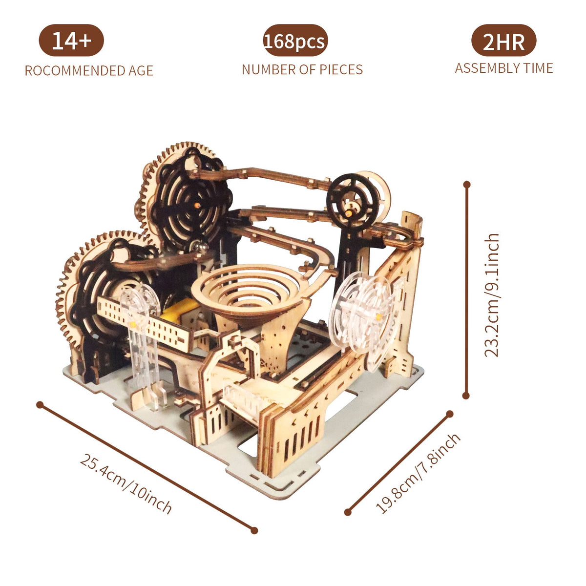 Electric 3D Wooden Puzzles Marble Run Model Kits Brain Teaser Puzzle DIY handmade gift(Without battery)