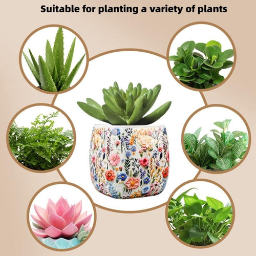 3D Jigsaws Puzzle Planter Vase, 96 Piece ABS Craft Set for Adults, 4.33 Inch Flower Pot for Succulents and Desk Decors