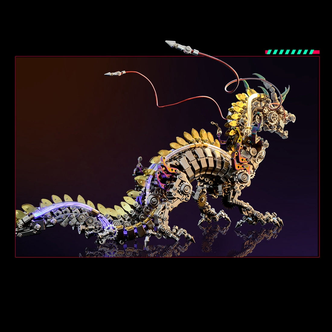 Lantern Fish 3D Metal Puzzle DIY Steampunk Assembly Kit, 700+PCS Mechanical Model with Movable Fins, Color-Changing Lamp & Collectible Gift for Adults & Teens