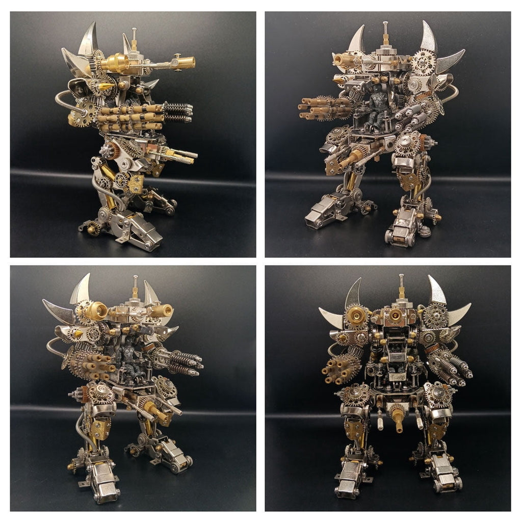 DIY 3D Metal Mecha Model Kit with Tools – Mechanical Stainless Steel Handmade Assembly Robot Figure, Steampunk Collectible Display Model for Adults and Teens