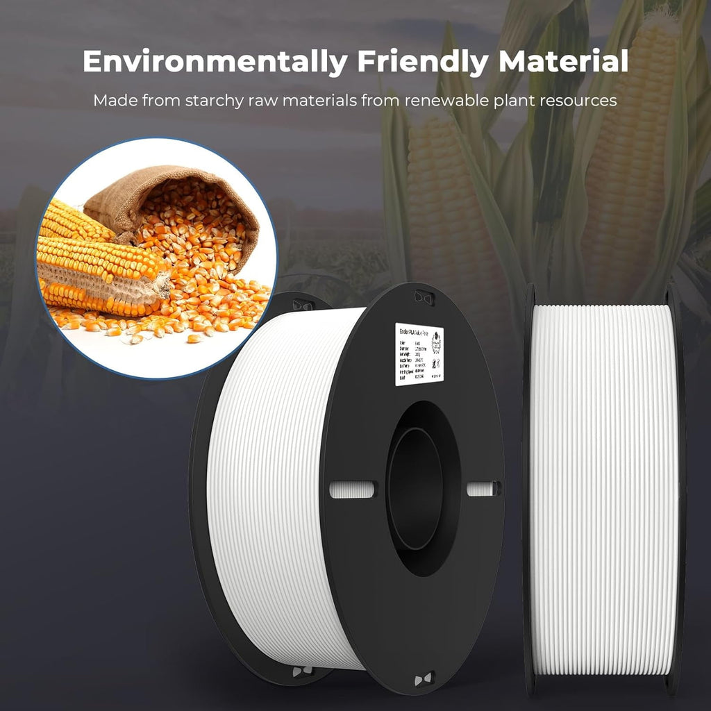 2-Pack Creality 3D Printer Filament, 1.75mm PLA Filament 2kg, No-Tangling,Accuracy +/- 0.02mm, Black & White