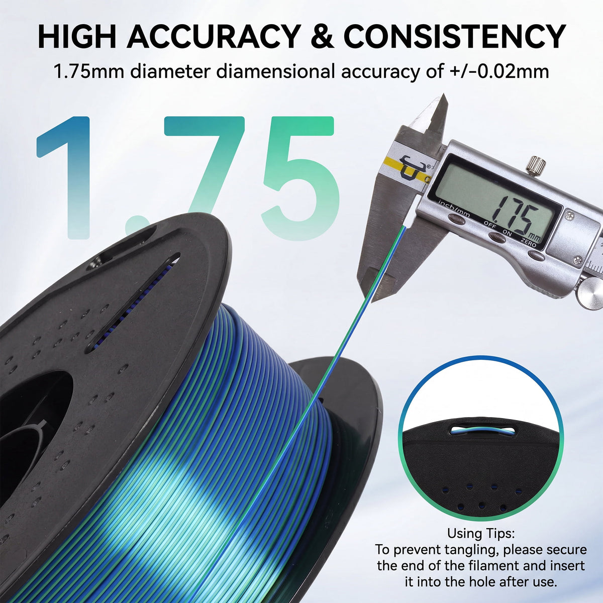 Epelay Silk PLA Plus 3D Printer Filament 1.75mm, Shiny Silver Finish, 1kg Spool, Strong Layer Adhesion, Smooth & Glossy Prints, Fits Most FDM Printers