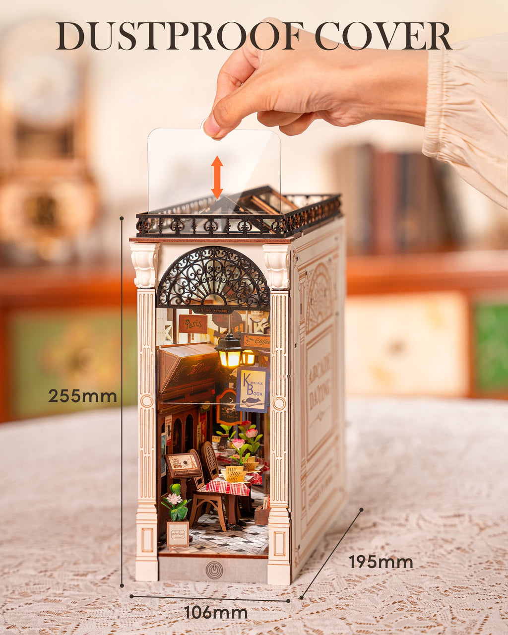 Rolife Book Nook 3D Jigsaw Puzzle Wooden Model Building Kit Decorative Bookend Stand DIY Bookshelf Insert Decor Gift for Teen Adults,Arcade Dating