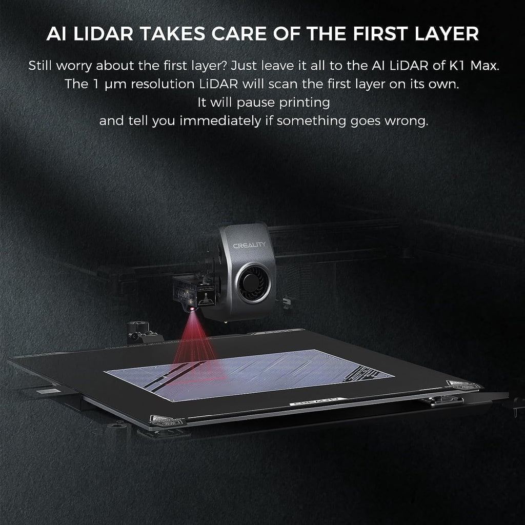 Creality K1 Max 3D Printer with High-Speed Printing, AI LiDAR & Camera, PLA Filament Included