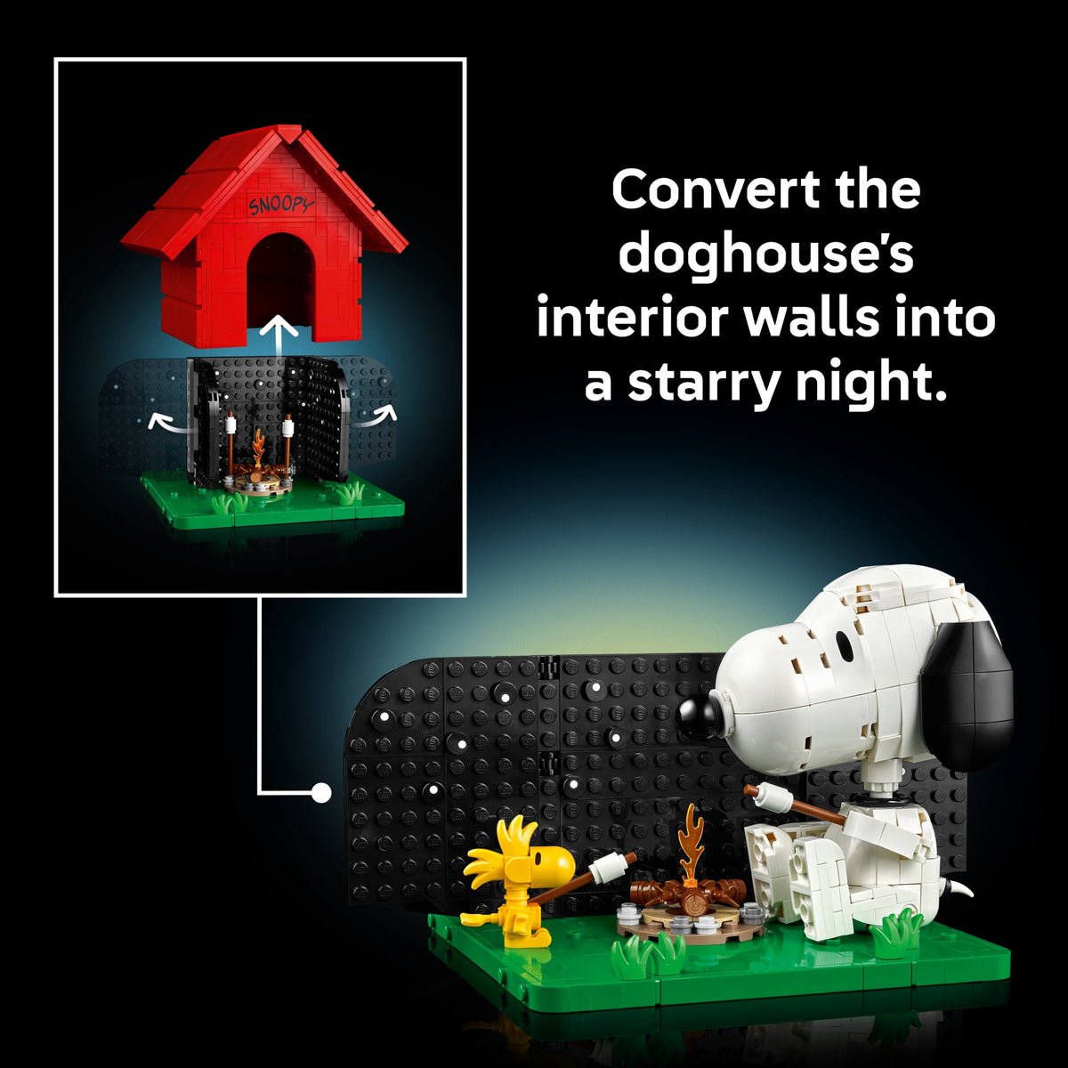 LEGO Ideas Peanuts: Snoopy's Doghouse Collectible Building Set for Adults - Room or Office Decor for Women & Men, Ages 18+ - Gift for Fans - W/ Woodstock Figure - 21368