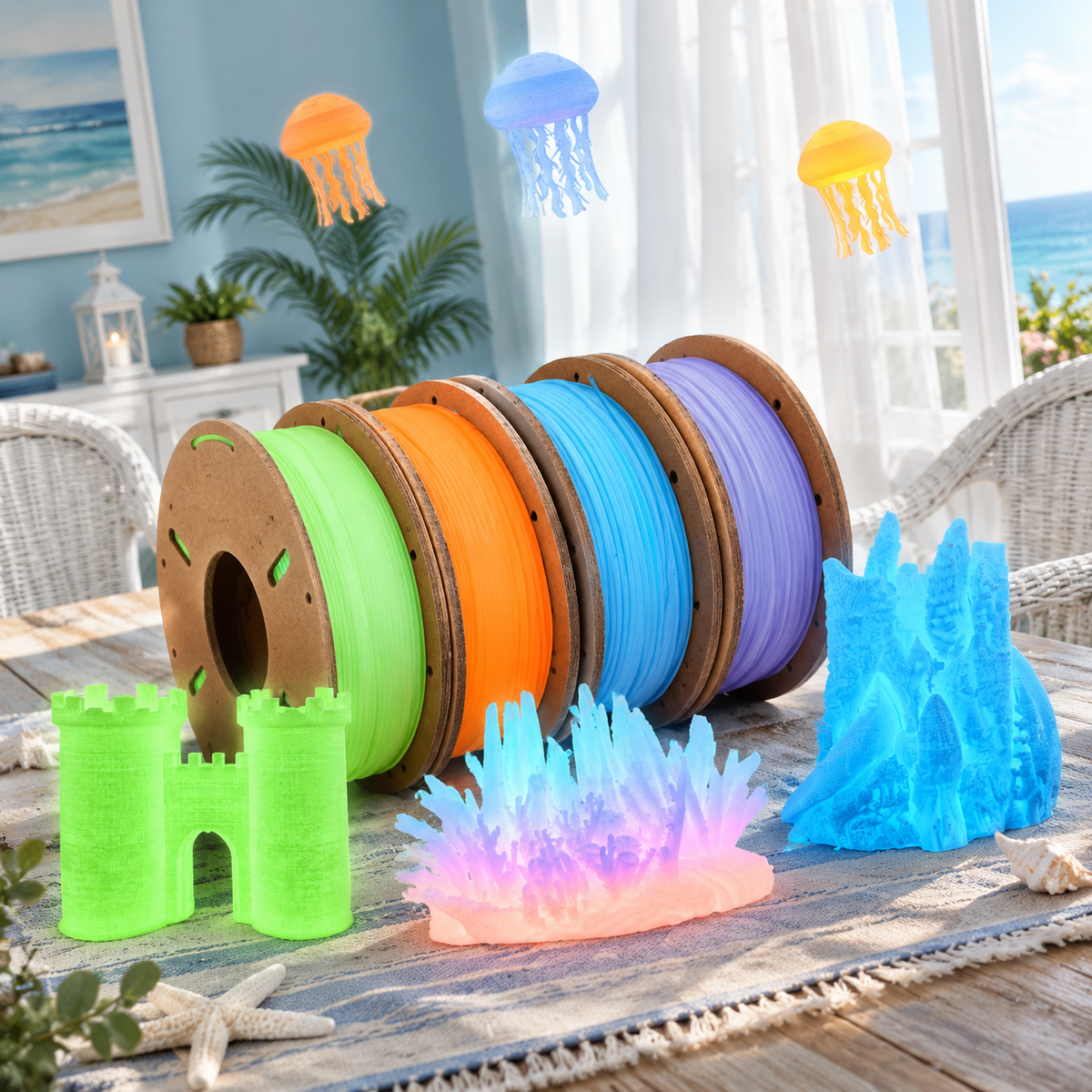 Plament Bundle 8 Colors 1.75mm ± 0.02mm Dimensional Accuracy 8 * 250g Spools For Fdm 3d Printers