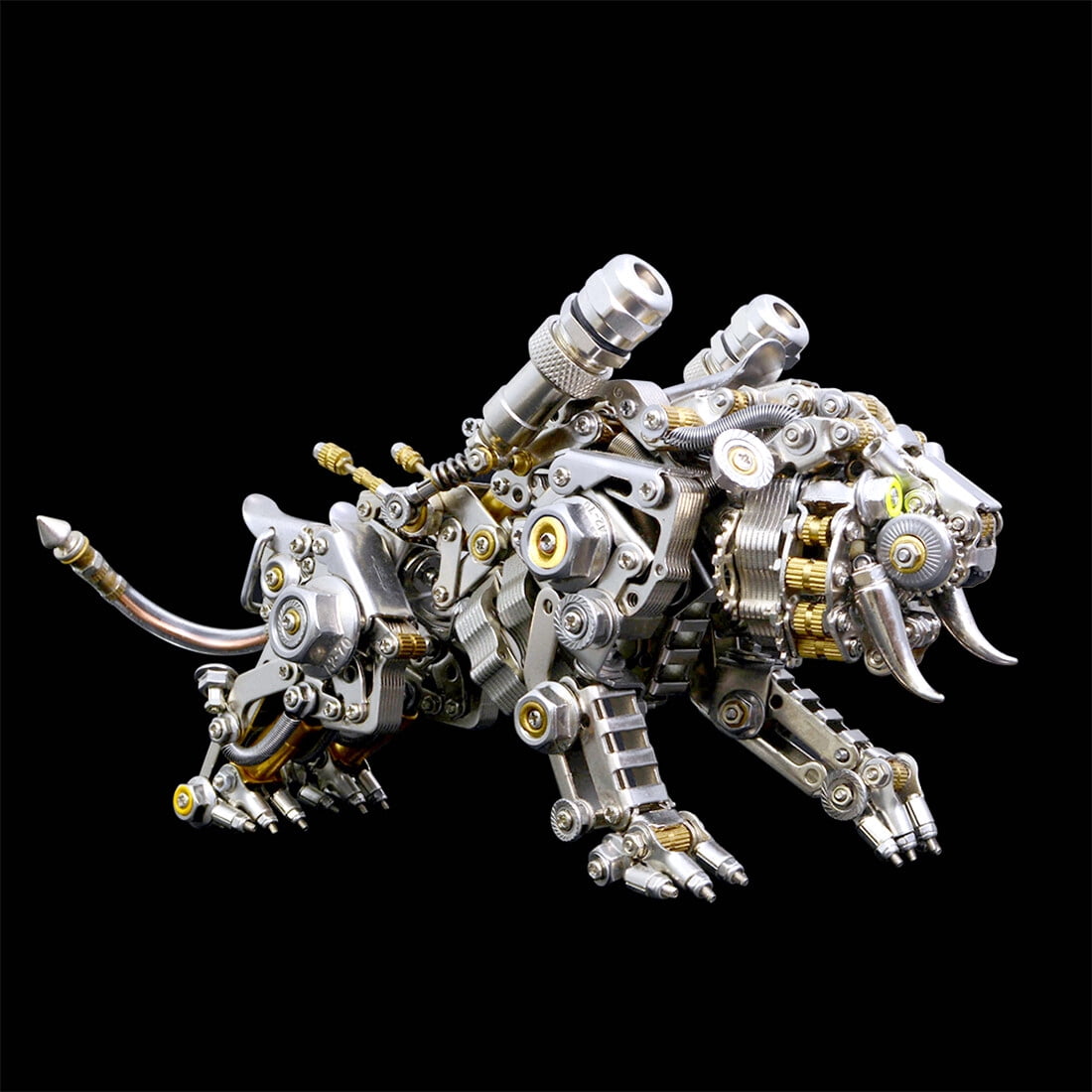 3D Metal Puzzle Colorful Bengal Tiger Model Kit, 700PCS Mechanical Steampunk Tiger 3D Metal Jigsaw Puzzle to Build, DIY Assembly Gift for Adults & Teens -Wings 1 Pair