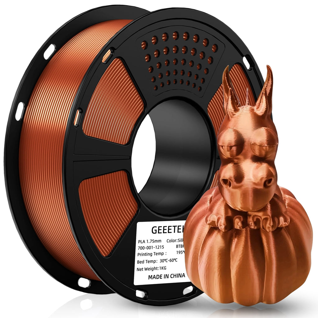 Geeetech 3D Printer Silk Silver PLA Filament 1.75mm,Metal-like Shiny Consumable 1kg (2.2lbs) 1 Spool