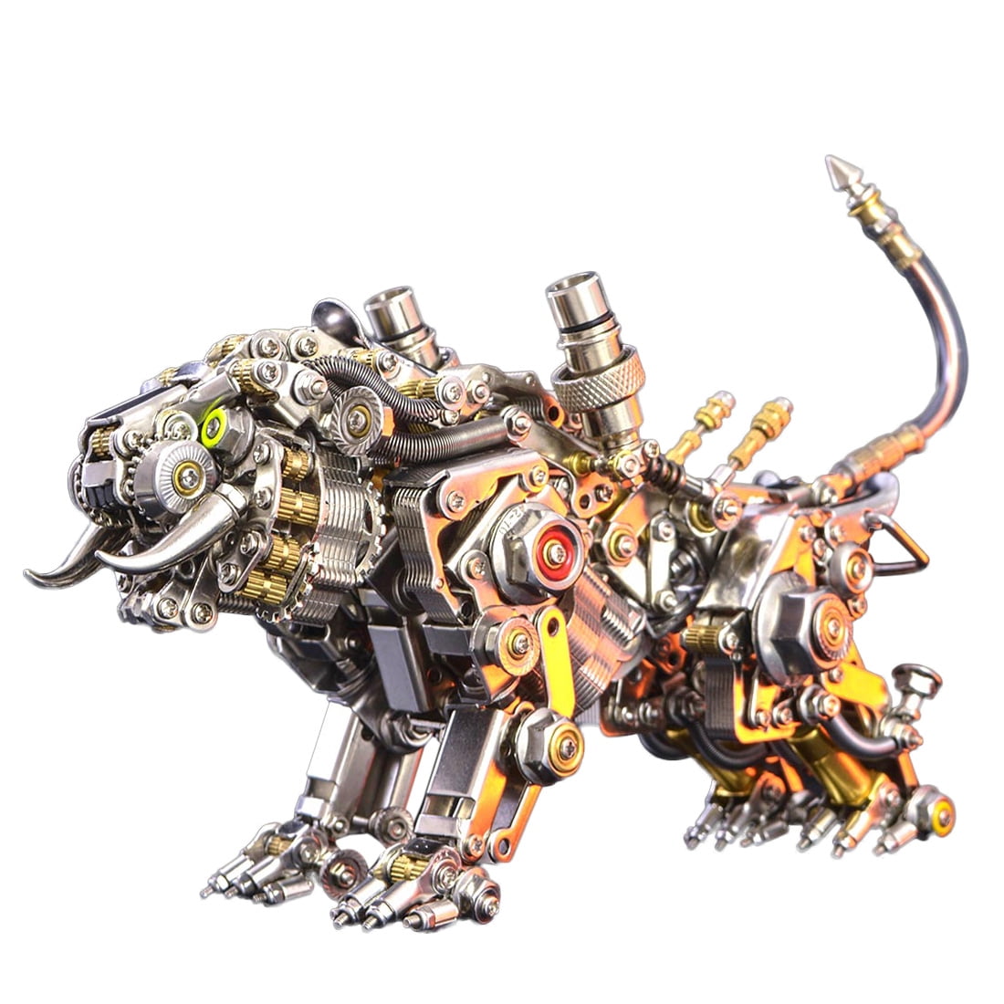 3D Metal Puzzle Colorful Bengal Tiger Model Kit, 700PCS Mechanical Steampunk Tiger 3D Metal Jigsaw Puzzle to Build, DIY Assembly Gift for Adults & Teens -Wings 1 Pair