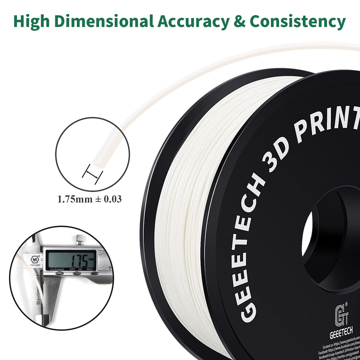 GEEETECH Matte PLA Filament, 1.75mm Matte Black 3D Printer Filament, 1kg Spool (2.2lbs), Dimensional Accuracy +/- 0.03 mm, Fit Most FDM Printer