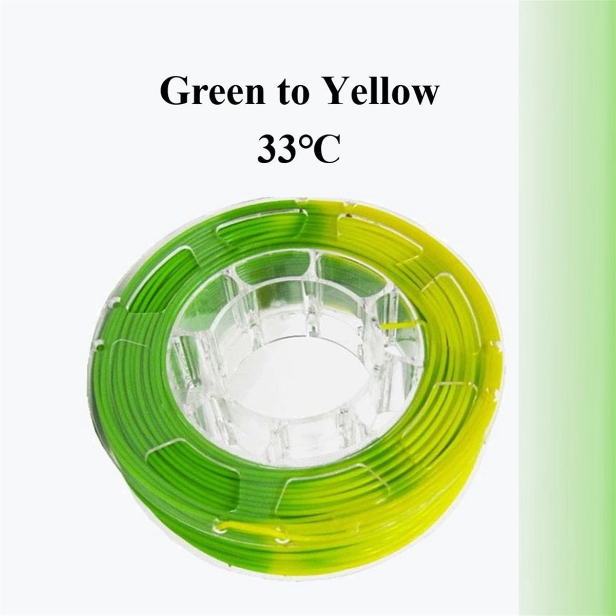 2KG 3D Printer PLA Filament, Green-Yellow Color Changing with Temperature, 1.75mm +/- 0.03 mm, Accessories for 3D Printer & 3D Pen