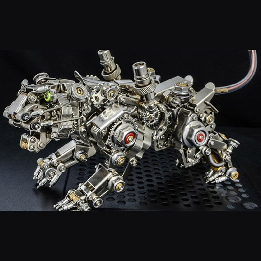 3D Metal Puzzle Colorful Bengal Tiger Model Kit, 700PCS Mechanical Steampunk Tiger 3D Metal Jigsaw Puzzle to Build, DIY Assembly Gift for Adults & Teens -Wings 1 Pair
