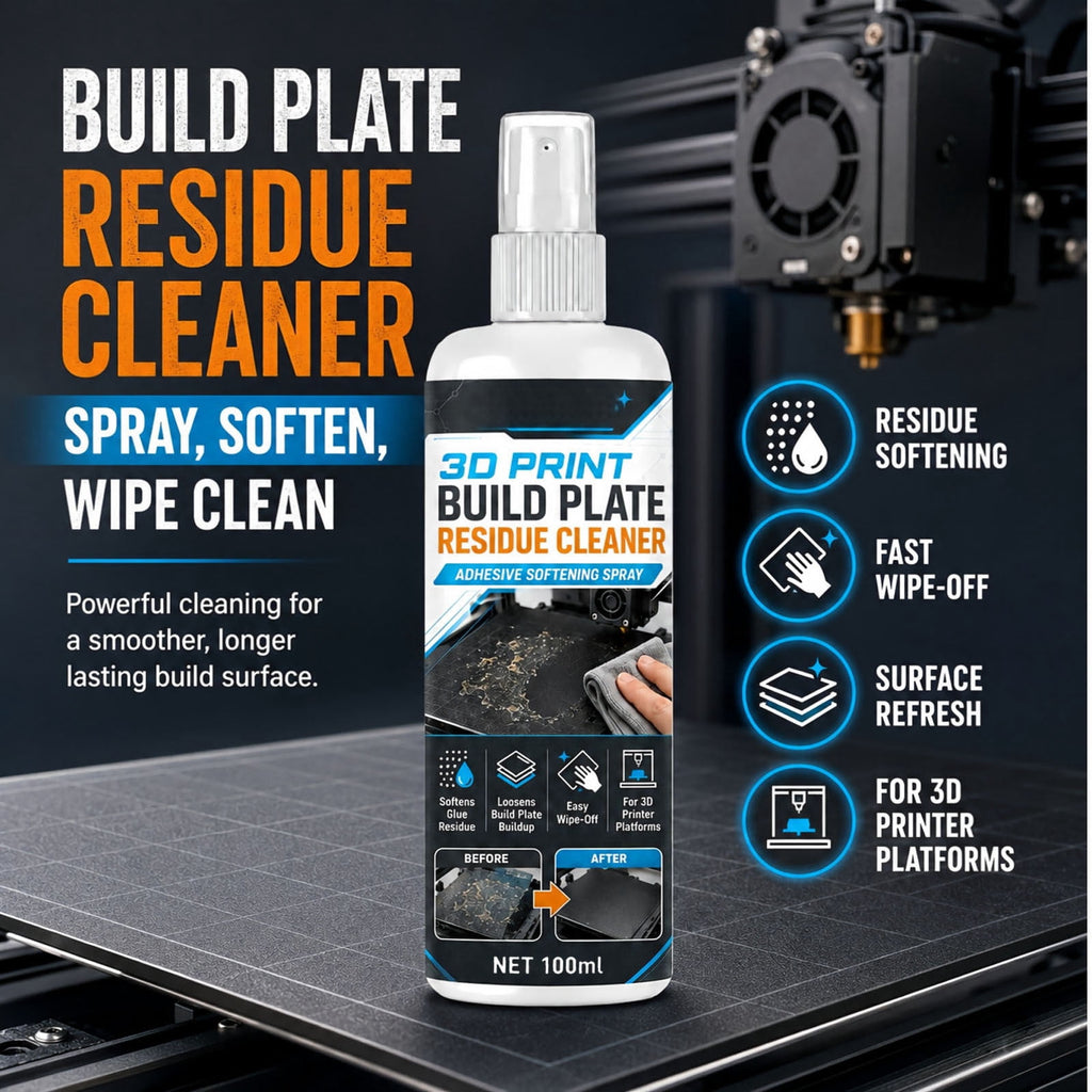 3D Printer Build Plate Cleaner Spray, 3.4oz Cleaning Agent that Removes Oil Residue And Fingerprints for PEI Glass Flex Plates 3D Printing Maintenance