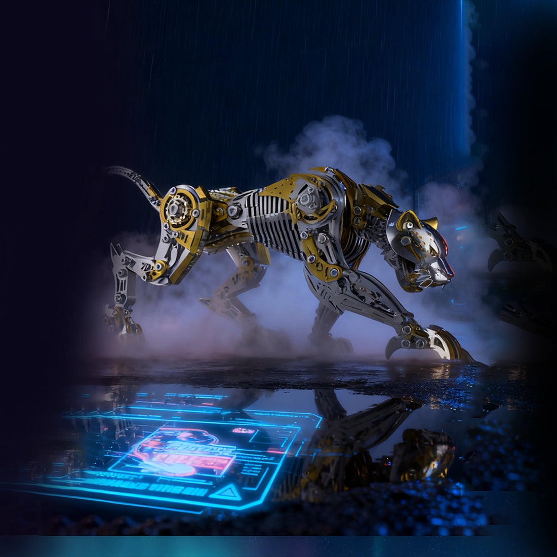 3D Metal Puzzle Leopard Hunter 304 High 506 PCS, Steampunk Mechanical Model Kit With DIY Assembly, Home Display Desk Decor For Adult Collectors And Creative Gifts