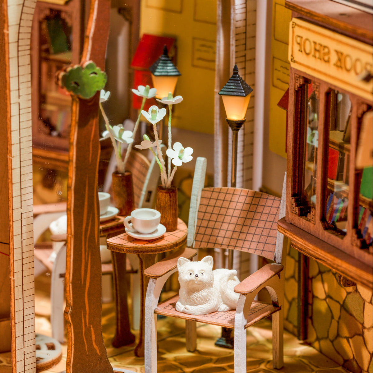 Rolife 3D Jigsaw Puzzle Wooden Model Building Kit Book Nook Decorative Bookend Stand DIY Bookshelf Insert Decor Gift for Teen Adults