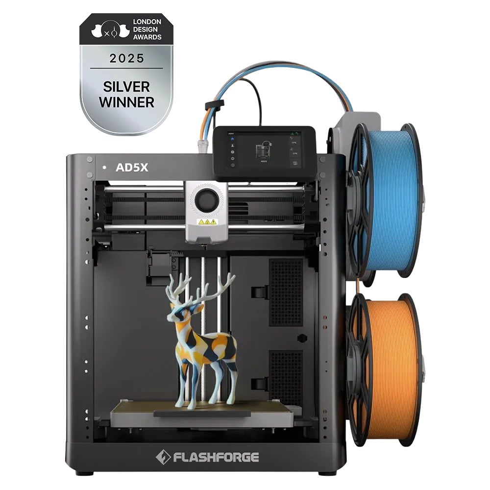 Flashforge AD5X 3D Printer, Multi-Color Printer with Display Screen, 600mm/s High Speed, 1 Count, Black