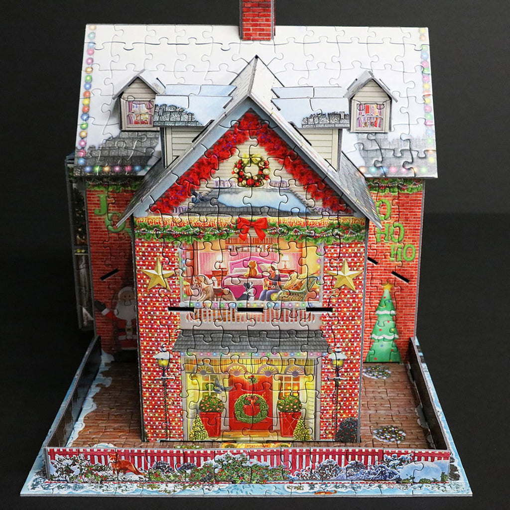 Eurographics: 3D Puzzle: Christmas House - 1100 Pieces - Holiday Adult Jigsaw, 13.75 x 10.5 x 11" Assembled Size, High-Quality Recycled Materials