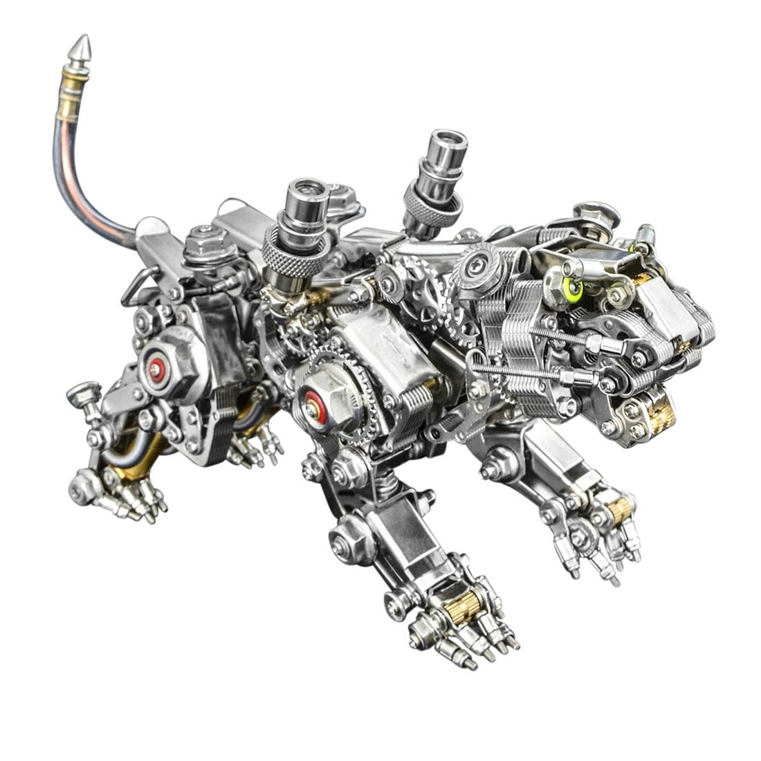 3D Metal Puzzle Colorful Bengal Tiger Model Kit, 700PCS Mechanical Steampunk Tiger 3D Metal Jigsaw Puzzle to Build, DIY Assembly Gift for Adults & Teens -Wings 1 Pair