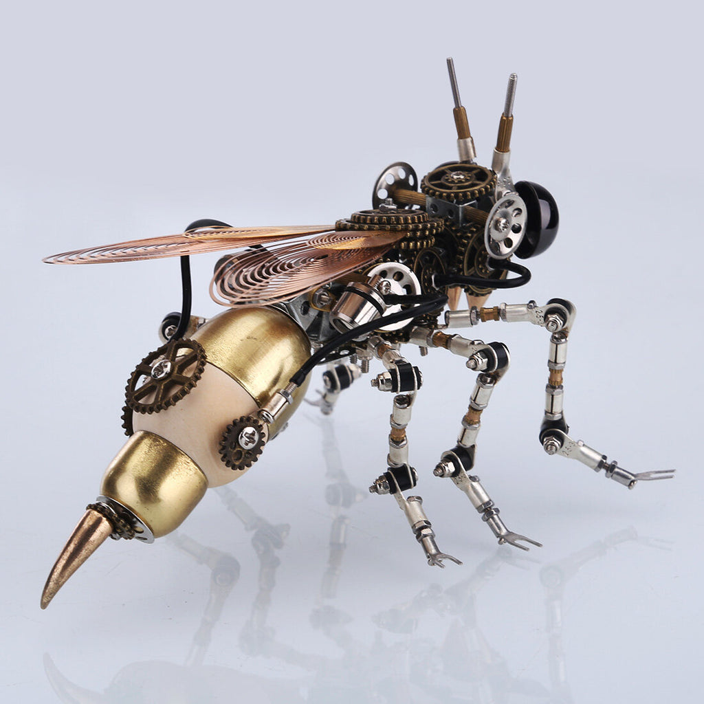 627PCS Mechanical Wasp Speaker 3D Metal Puzzle, DIY Steampunk Insect Model Kit with Sound, Poseable Claws, Collectible Desk Decor for Adults