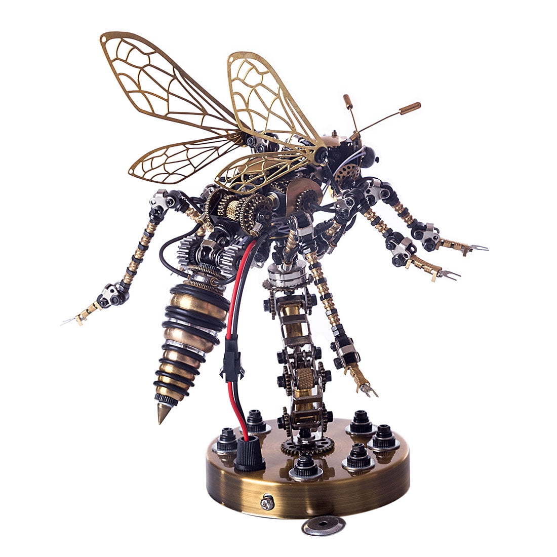 3D DIY Mechanical Wasp Model Kit 1000+PCS Steampunk Insect Puzzle with Movable Joints & Wings, Collectible Decor & Creative Gift for Teens 15+ and Adults