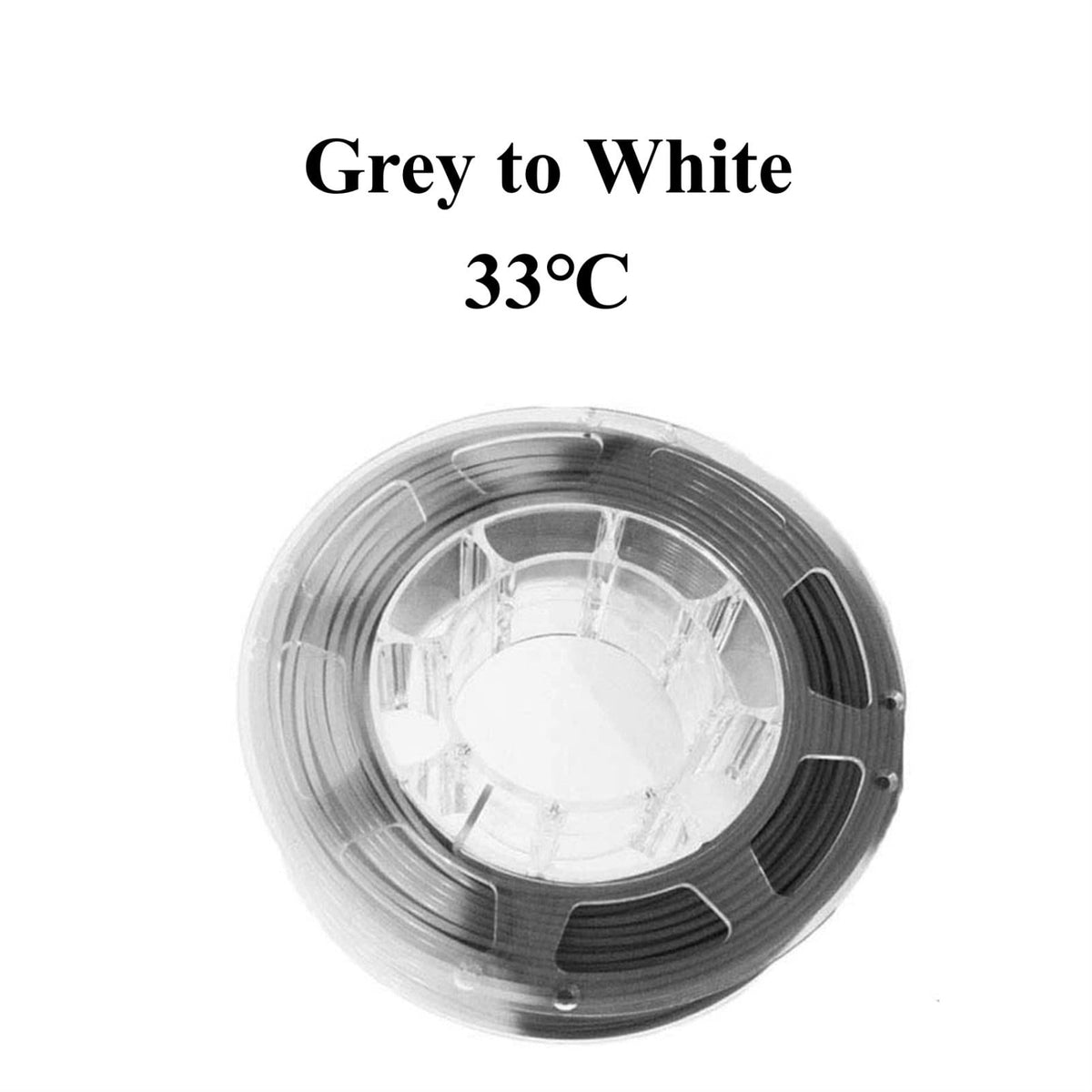 2KG 3D Printer PLA Filament, Grey-White Color Changing with Temperature, 1.75mm +/- 0.03 mm, Accessories for 3D Printer & 3D Pen