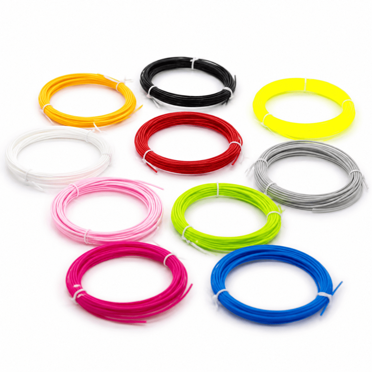 10 Color 1.75mm PLA 3D Printer Filament, 100 Feet, Compatible with 3D Printing Pens