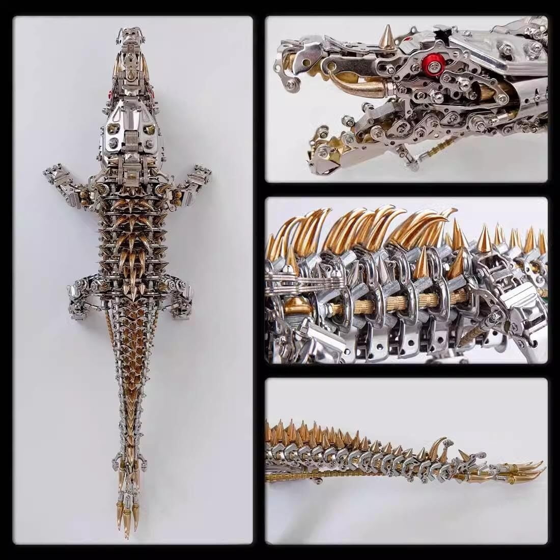 3D Steampunk Mechanical Dragon Model Kit - 2900+ PCS Metal Puzzle for Adults - Intricate Three-Headed Dragon Assembly Gift