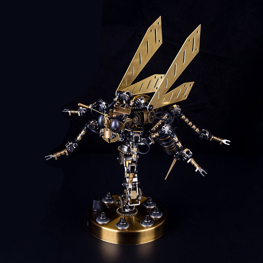 3D DIY Mechanical Wasp Model Kit 1000+PCS Steampunk Insect Puzzle with Movable Joints & Wings, Collectible Decor & Creative Gift for Teens 15+ and Adults