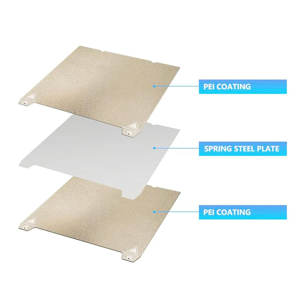 3D Printer Build Plate with Soft Magnetic Base Double Sided Textured PEI Spring Steel Printing Bed 12.4 inches / 315 mm