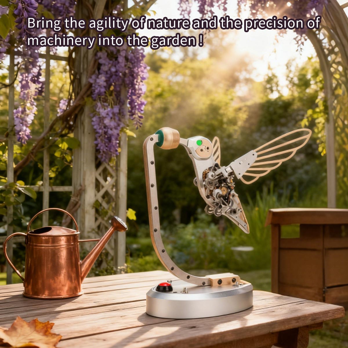 Hummingbird 3D Metal Puzzle for Adults, Mechanical Dynamic Bird Metal Model Kit with Transmission Mechanism, DIY Assembly Bionic Bird 3D Puzzle Jigsaw Animal, Semi-Finished