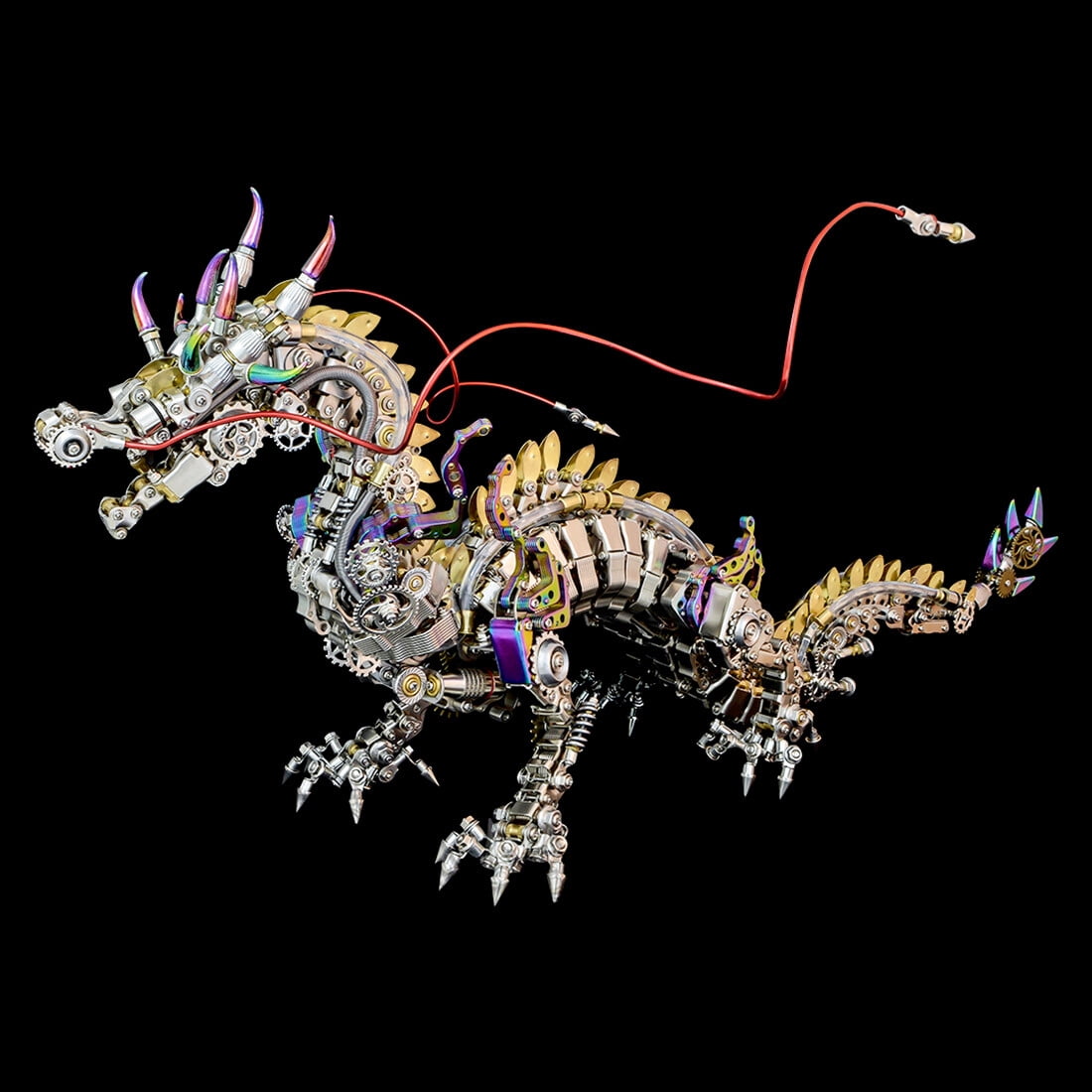 Lantern Fish 3D Metal Puzzle DIY Steampunk Assembly Kit, 700+PCS Mechanical Model with Movable Fins, Color-Changing Lamp & Collectible Gift for Adults & Teens