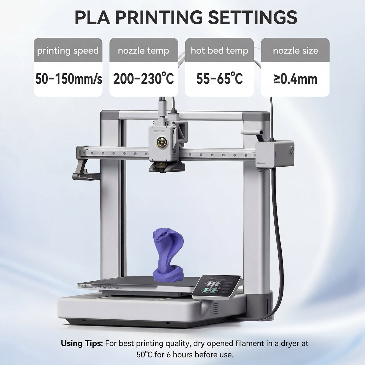 Epelay PLA Plus 3D Printer Filament, 1.75mm, 1kg Spool, Black, Compatible with Most FDM Printers
