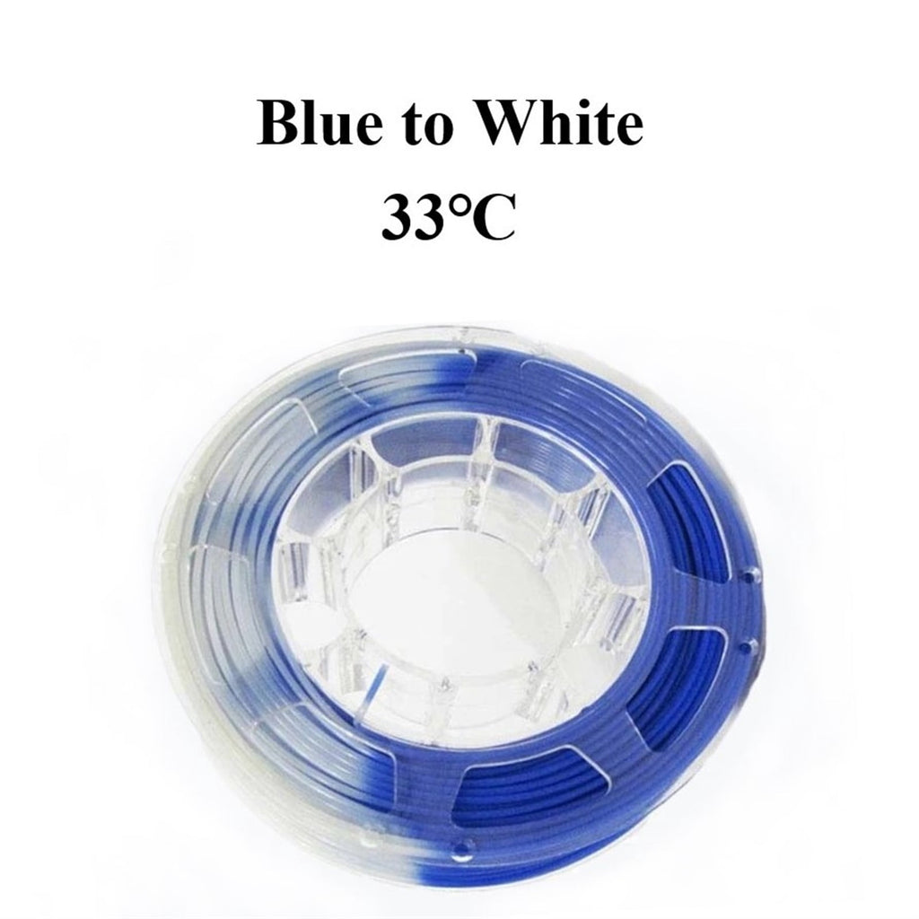 2KG 3D Printer PLA Filament, Blue-White Color Changing with Temperature, 1.75mm +/- 0.03 mm, Accessories for 3D Printer & 3D Pen