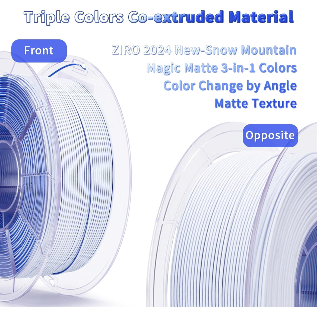 Ziro 3D Tri-Color Matte PLA 1.75mm 1kg, Volcano